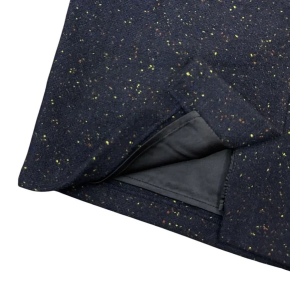 Modcloth The Penny Wool Blend Black Speckle Tweed Career Mini Skirt Sz 8 Pockets - Picture 3 of 7